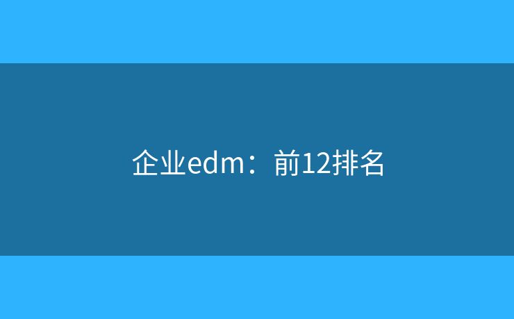 企业edm：前12排名