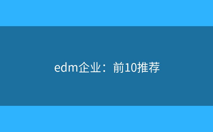 edm企业：前10推荐