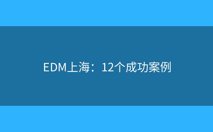 EDM上海：12个成功案例