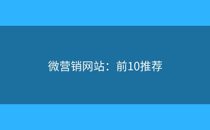 微营销网站：前10推荐