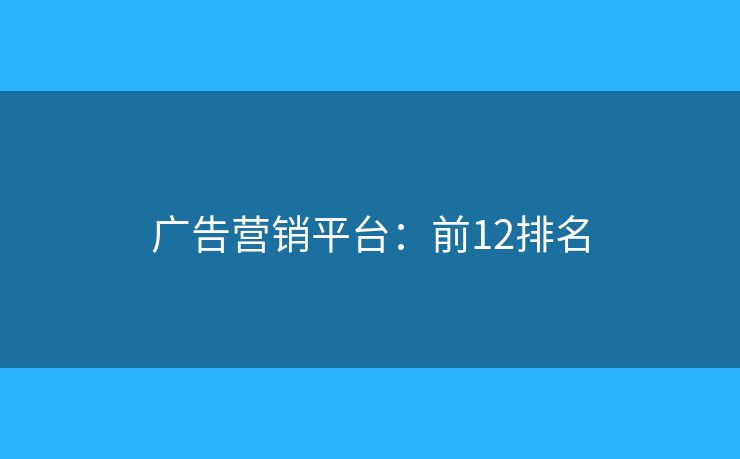 广告营销平台：前12排名