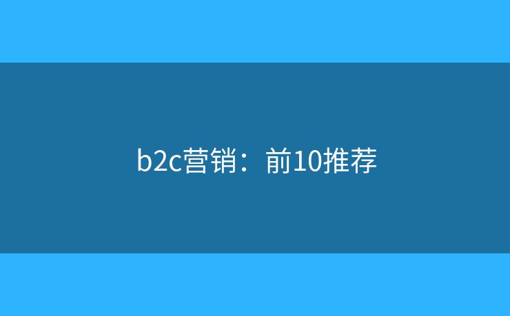 b2c营销:前10推荐 b2c营销:前10推荐