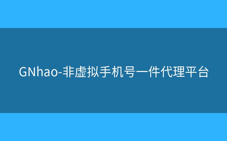 GNhao-非虚拟手机号一件代理平台