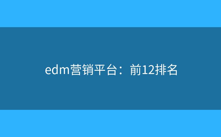edm营销平台：前12排名