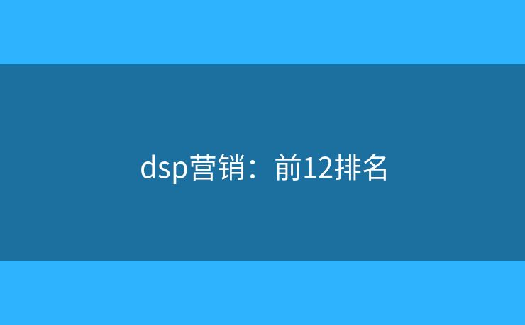 dsp营销：前12排名