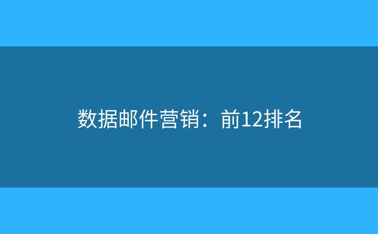 数据邮件营销：前12排名