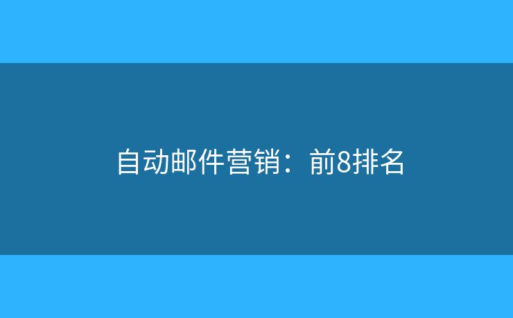 自动邮件营销：前8排名