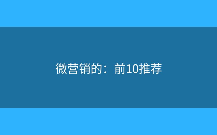 微营销的：前10推荐