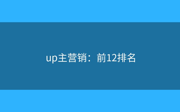 up主营销：前12排名